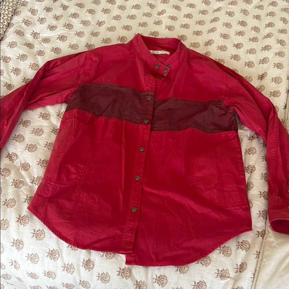 We The Free Red Button-Up Shirt/Jacket